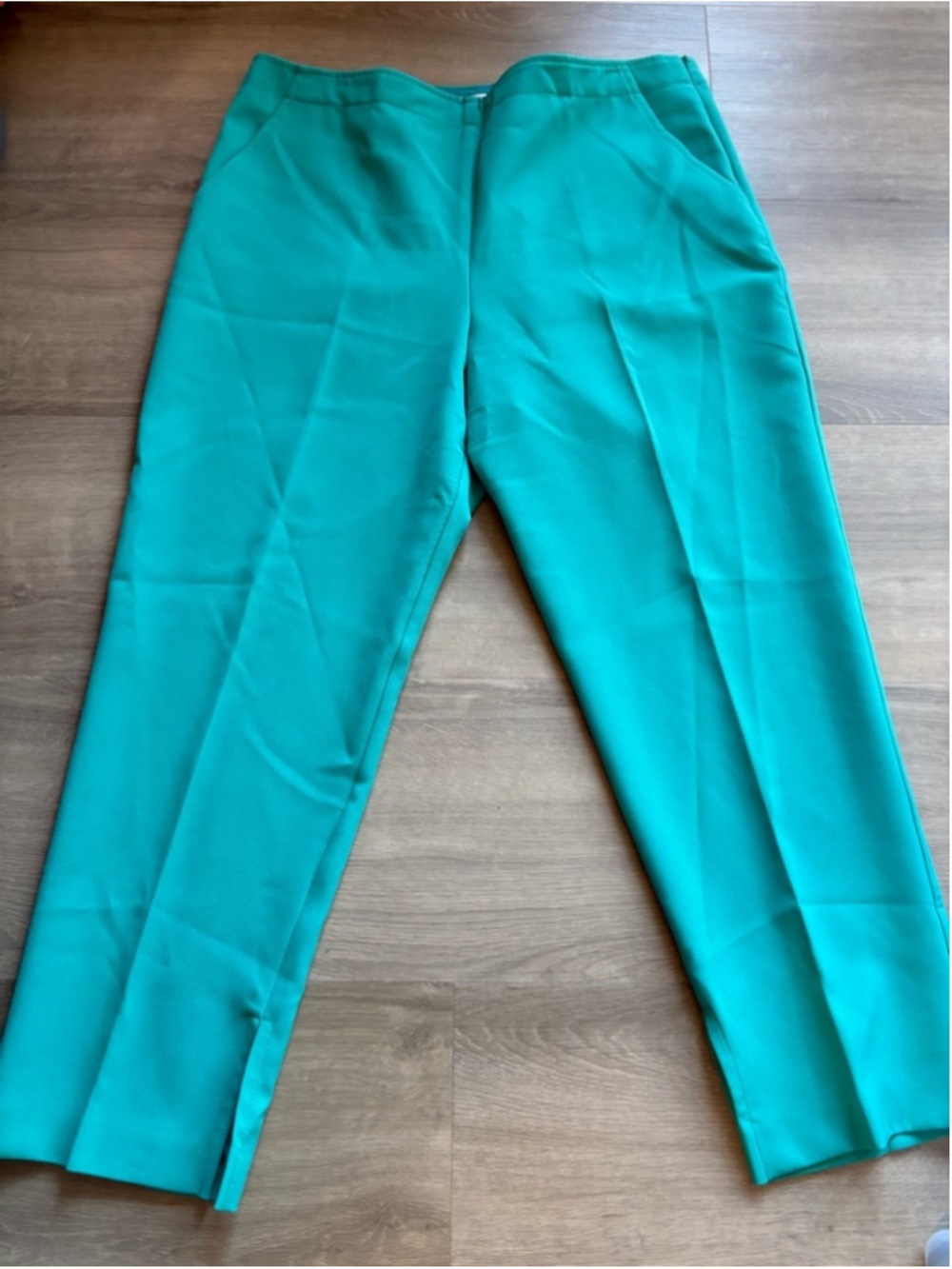 Trina Turk Straight-Leg Trousers in Turqoise size 16